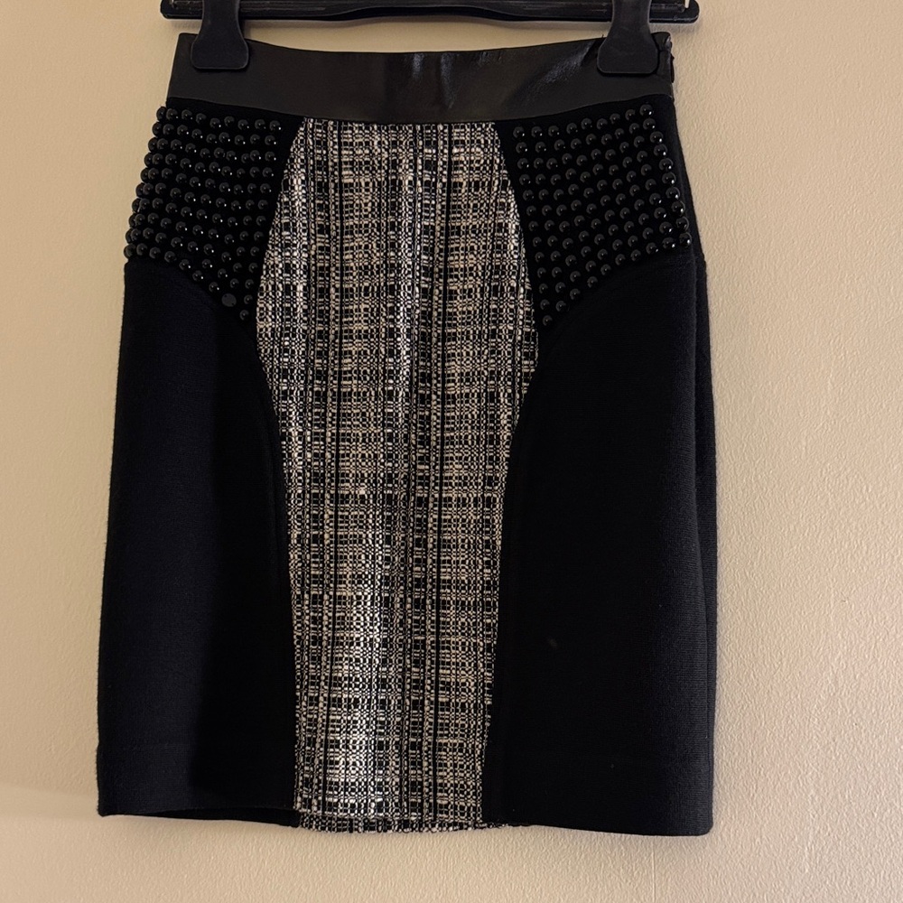 SALE MILLY Beaded Tweed Pencil Skirt